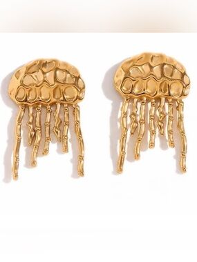Jellyfish Statement Earrings 18k gold platedl